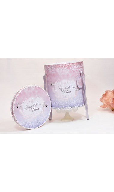 Trusou de botez pentru fetite, roz cu silver, lebada argintie  Silver Swan  13